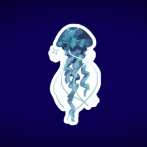 JelliFish Sticker - Blue